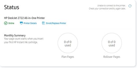 hp instant ink connexion|Unable to connect to the printer. Check your connection and.